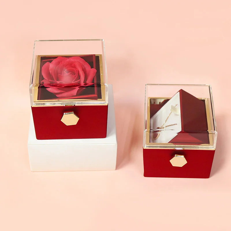 Rotating Eternal Rose Jewelry Box