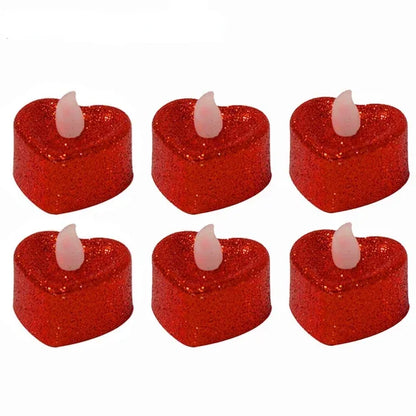 Heart Shaped LED Glitter Electronic Candle