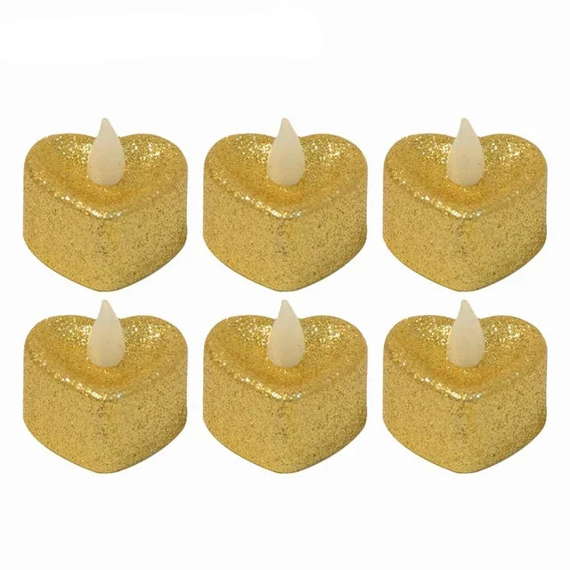 Heart Shaped LED Glitter Electronic Candle