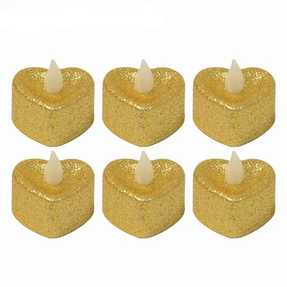 Heart Shaped LED Glitter Electronic Candle