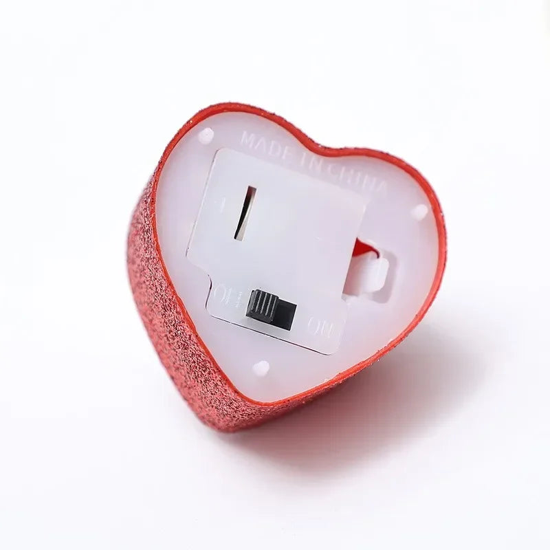 Heart Shaped LED Glitter Electronic Candle