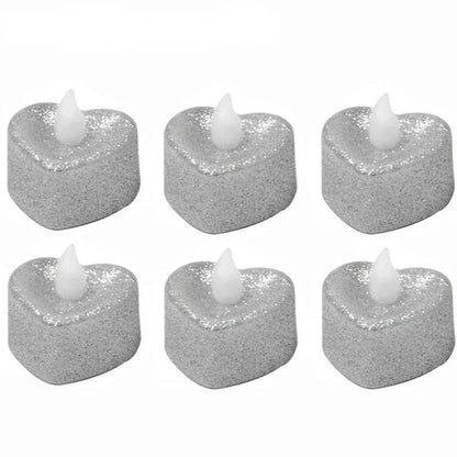 Heart Shaped LED Glitter Electronic Candle