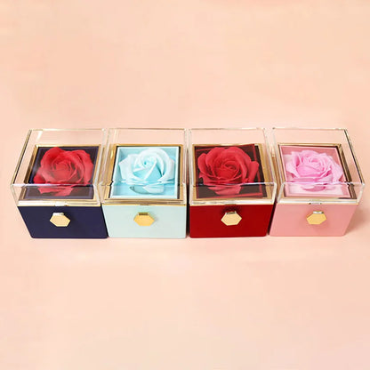 Rotating Eternal Rose Jewelry Box