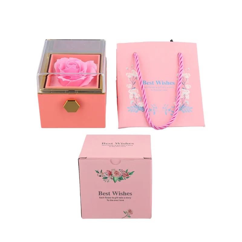 Rotating Eternal Rose Jewelry Box