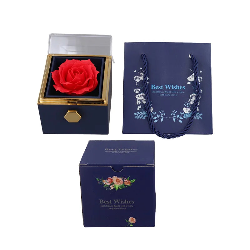 Rotating Eternal Rose Jewelry Box